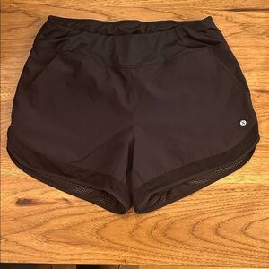 Women's Black Mesh Trim Athletic Shorts